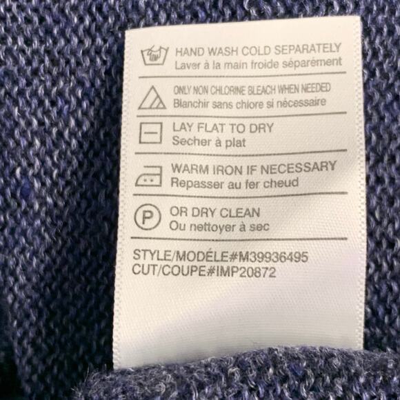 VINCE Size M Blue Heather Knit Linen Crew Neck Pullover - Picture 11 of 11